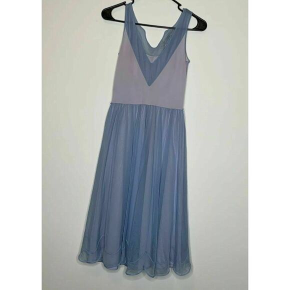 Vintage 60s Shadowline Peignoir Set Robe Gown Light Blue Nylon Sz S nightgown - Picture 3 of 11
